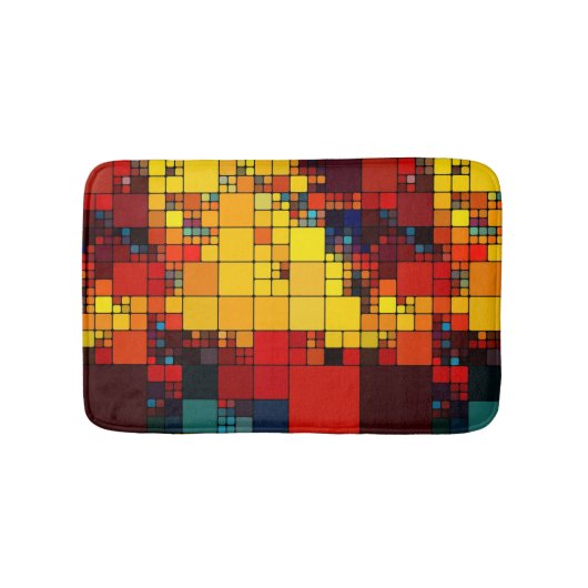 Kunst abstract levendig geometrisch patroon van de badmat (Voorkant)