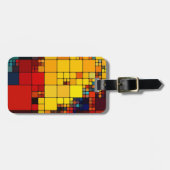 Kunst abstract levendig geometrisch patroon van de bagagelabel (Voorkant horizontaal)