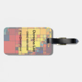 Kunst abstract levendig geometrisch patroon van de bagagelabel (Achterkant horizontaal)