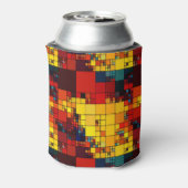 Kunst abstract levendig geometrisch patroon van de blikjeskoeler (Blikje Achterkant)