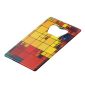 Kunst abstract levendig geometrisch patroon van de creditkaart flessenopener (Achterkant Gekanteld)