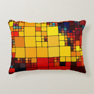Kunst abstract levendig geometrisch patroon van de decoratief kussen