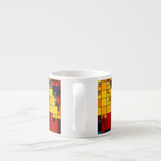 Kunst abstract levendig geometrisch patroon van de espresso kop (Achterkant)