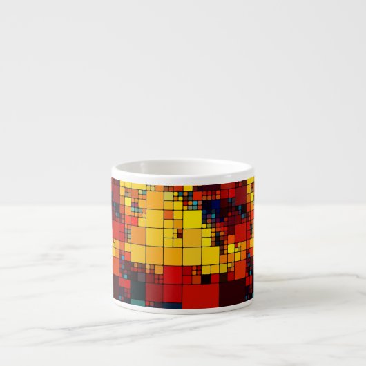 Kunst abstract levendig geometrisch patroon van de espresso kop (Voorkant)