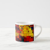 Kunst abstract levendig geometrisch patroon van de espresso kop (Rechts)