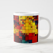 Kunst abstract levendig geometrisch patroon van de grote koffiekop (Rechts)