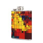 Kunst abstract levendig geometrisch patroon van de heupfles (Links)