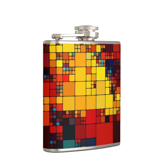 Kunst abstract levendig geometrisch patroon van de heupfles (Rechts)