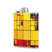 Kunst abstract levendig geometrisch patroon van de heupfles (Links)