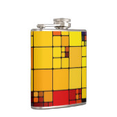 Kunst abstract levendig geometrisch patroon van de heupfles (Rechts)