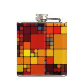 Kunst abstract levendig geometrisch patroon van de heupfles (Achterkant)