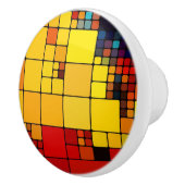 Kunst abstract levendig geometrisch patroon van de keramische knop (Rechts)