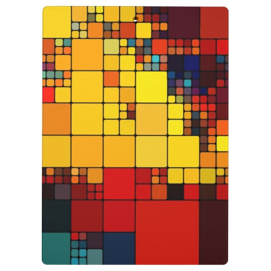 Kunst abstract levendig geometrisch patroon van de klembord (Achterkant)