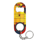 Kunst abstract levendig geometrisch patroon van de mini flessenopener (Achterkant)