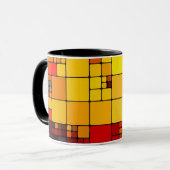 Kunst abstract levendig geometrisch patroon van de mok (Voorkant links)