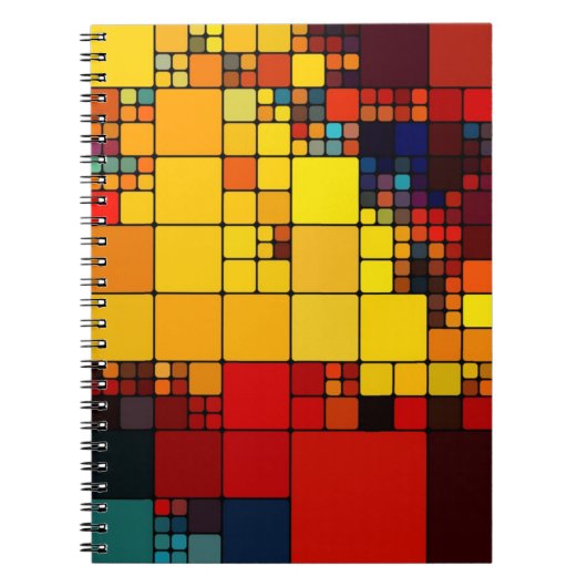 Kunst abstract levendig geometrisch patroon van de notitieboek (Voorkant)