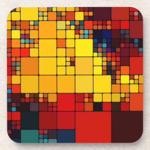 Kunst abstract levendig geometrisch patroon van de onderzetter