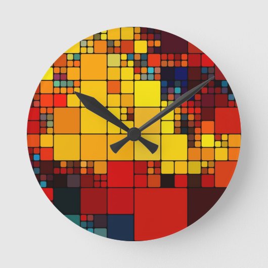 Kunst abstract levendig geometrisch patroon van de ronde klok (Voorkant)