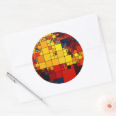 Kunst abstract levendig geometrisch patroon van de ronde sticker (Envelop)