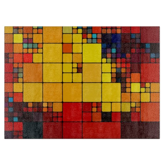 Kunst abstract levendig geometrisch patroon van de snijplank (Voorkant)