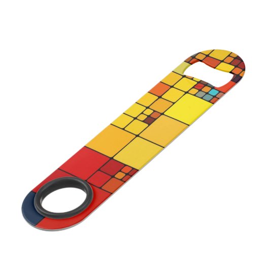 Kunst abstract levendig geometrisch patroon van de speed flessenopener (Achterkant Gekanteld)