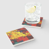 Kunst abstract levendig geometrisch patroon van de stenen onderzetter (Zijkant)