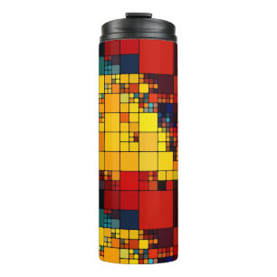 Kunst abstract levendig geometrisch patroon van de thermosbeker