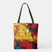 Kunst abstract levendig geometrisch patroon van de tote bag (Achterkant)