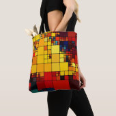 Kunst abstract levendig geometrisch patroon van de tote bag (Dichtbij)