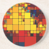 Kunst abstract levendig geometrisch patroon van de zandsteen onderzetter (Voorkant)