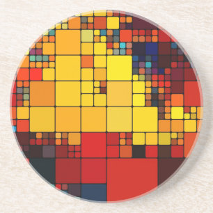 Kunst abstract levendig geometrisch patroon van de zandsteen onderzetter