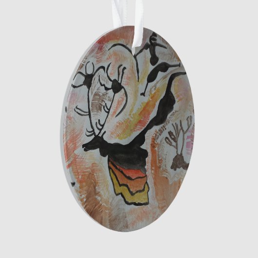 Kunst Abstracte acrylaantasting van bomen Ornament (voorkant)