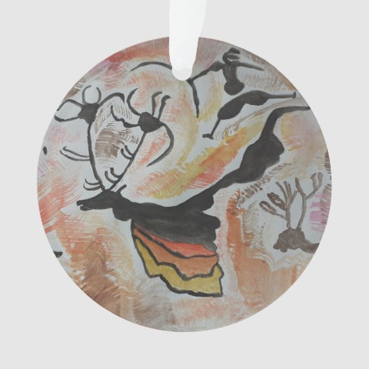 Kunst Abstracte acrylaantasting van bomen Ornament (voorkant)