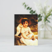  kunst Afdrukken "Meisje met Kittens" door Munier Briefkaart (Staand voorkant)