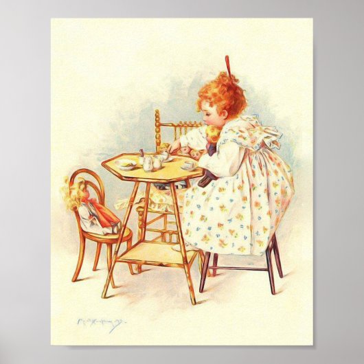 Kunst Afdrukken van Maud Humphrey Tea Party Poster (Voorkant)