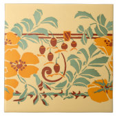  Kunst & Ambachten Stijl Bloemen & Fruit Frieze Tegeltje (Voorkant)