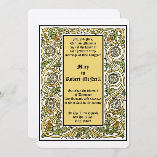 Kunst & Ambachten Stijl Roycroft Bloemen Huwelijk Kaart (Voorkant / Achterkant)