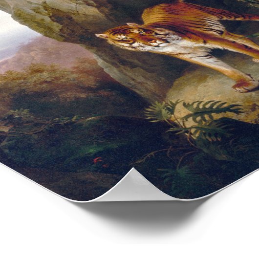 Kunst Antiek Tijger Kat Oerwoud Maximalist Poster (Hoek)