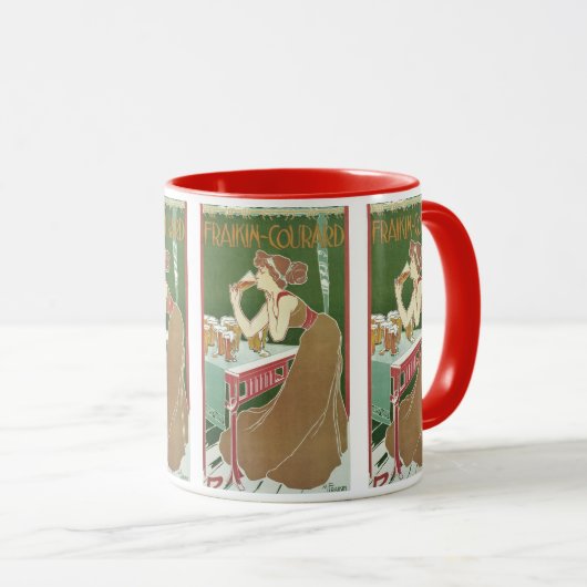 Kunst Art Nouveau Brasserie Fraikin-Courard Bier Mok (Voorkant rechts)