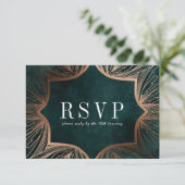 Kunst Art Nouveau namaak gouden Trouw RSVP kaart, (Staand voorkant)