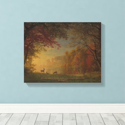 Kunst "As Deer Pant for Water" Canvas Afdruk (Insitu (Houten vloer))