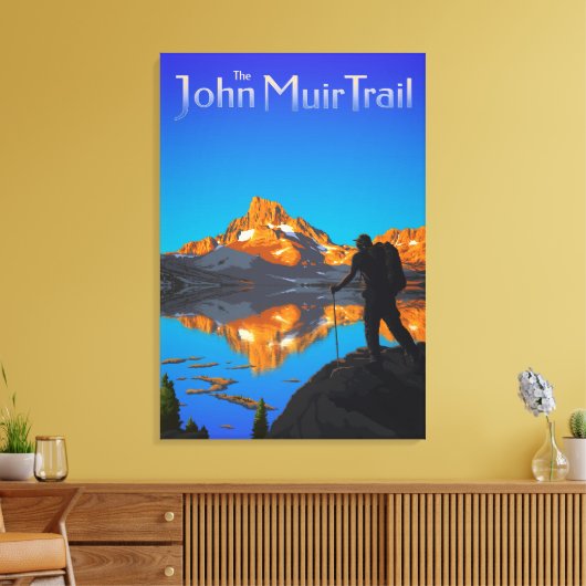 Kunst - Banner Peak - John Muir Trail Text Canvas Afdruk (Insitu (Woonkamer))