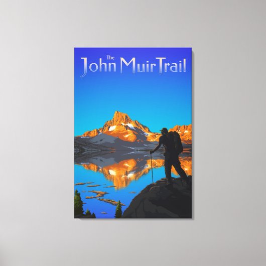 Kunst - Banner Peak - John Muir Trail Text Canvas Afdruk (Voorkant)