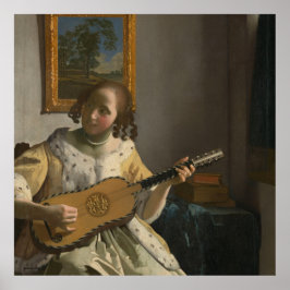  kunst beroemd Jan verMeer nederlands schilderij o Poster