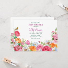 Kunst Bloemen Rozen baby shower Kaart