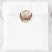 kunst bloemenkrans ronde sticker (Tas)