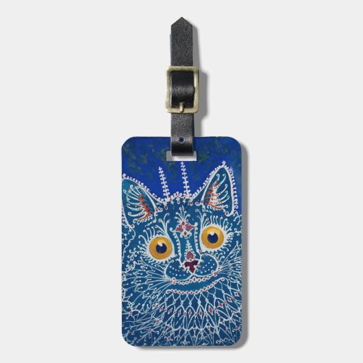  kunst Blue Cat bagagelabel (Voorkant verticaal)