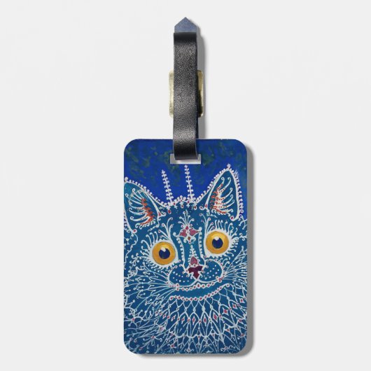  kunst Blue Cat bagagelabel (Achterkant verticaal)