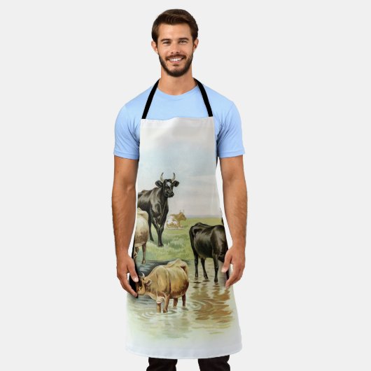 Kunst Boerderij Koeien Schort (Gedragen)