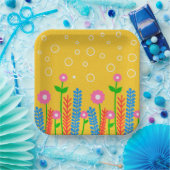 Kunst Borden van poolbloemen Papieren Bordje (Feest)